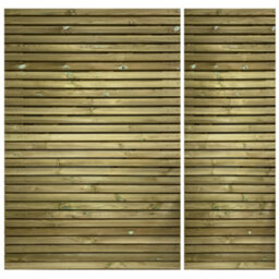 Ruby UK Ruby Redwood Slatted Gates 3/4 1/4 Ruby Stylish Wooden Entry Gate Pair 3.0M Wide X 1.8M High Left Hand Hinge