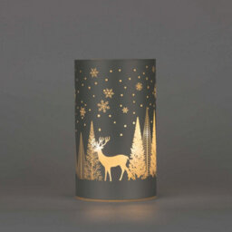 Shatchi 17Cm Christmas Decorated Vase Led Silver Glass Vase / Forest - thumbnail 2