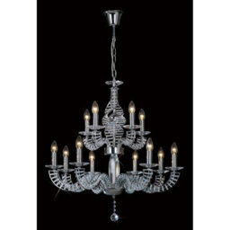Luminosa Lighting Luminosa Santo Pendant 2 Tier 12 Light E14 Polished Chrome/crystal - thumbnail 2