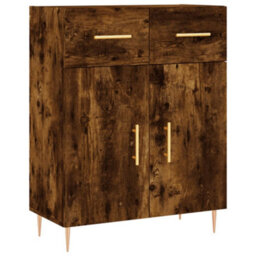 Berkfield Highboard Smoked Oak 69.5X34X180 Cm Engineered Wood - thumbnail 7