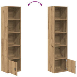Berkfield Durable Bookcase Artisan Oak 31X24X127 Cm Engineered Wood - thumbnail 7