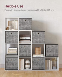 Bookcase Staircase Shelf, 10-Cube Storage Unit, Wooden Display Rack, Free Standing Shelf, Room Divider Step Rack, White, Lbc10Wtv1 - thumbnail 8