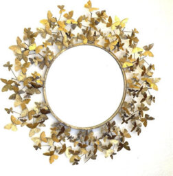 My Square Mile Gold Butterfly Wall Mirror Stressed Antique Vintage Oversize Metal Frame Pre Attached Fixing Hook 53Cm - thumbnail 3