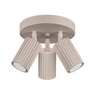 Sollux Lighting Karbon Aluminum Taupe 3 Lights Minimalist Ceiling Light - image 1