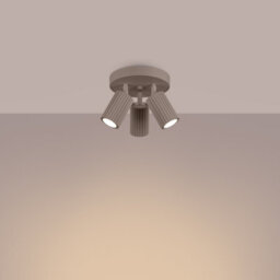 Sollux Lighting Karbon Aluminum Taupe 3 Lights Minimalist Ceiling Light - thumbnail 3