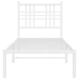 Berkfield Metal Bed Frame Without Mattress With Headboard White 80X200Cm - thumbnail 4