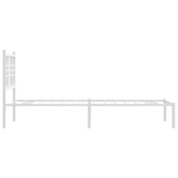 Berkfield Metal Bed Frame Without Mattress With Headboard White 80X200Cm - thumbnail 5