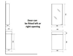 Impact Furniture Wall Hung Bathroom Cabinet Set 400mm Vanity Unit With Basin And Wall Mirror Cabinet White Gloss Small Narrow Furniture Avir - thumbnail 9