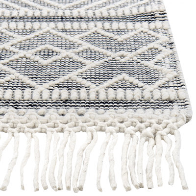 Beliani Rug Toprakkale Grey 160 X 230 Cm Wool - image 1
