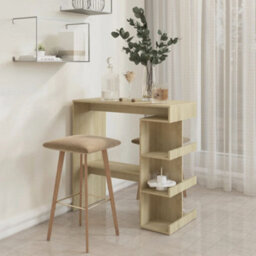 Berkfield Bar Table With Storage Rack Sonoma Oak 100X50X101.5 Cm Engineered Wood - thumbnail 3