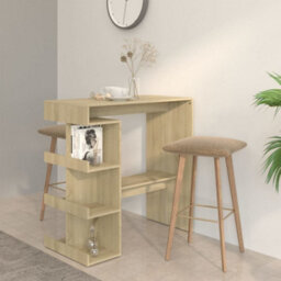 Berkfield Bar Table With Storage Rack Sonoma Oak 100X50X101.5 Cm Engineered Wood - thumbnail 1