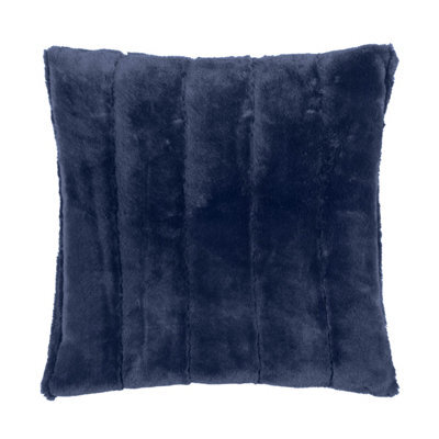 Paoletti Empress Navy Faux Fur Effect Indoor Cushion, (L)45Cm X (W)45Cm - image 1