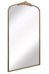"Mirroroutlet Crown - Gold Metal Framed Arched Wall Mirror With Decorative Crown 68"" X 38"" (174Cm X 96Cm)" - thumbnail 3