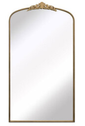 "Mirroroutlet Crown - Gold Metal Framed Arched Wall Mirror With Decorative Crown 68"" X 38"" (174Cm X 96Cm)" - thumbnail 2