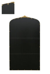 "Mirroroutlet Crown - Gold Metal Framed Arched Wall Mirror With Decorative Crown 68"" X 38"" (174Cm X 96Cm)" - thumbnail 4