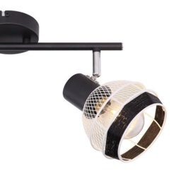 Luminosa Lighting Luminosa Griddy Twin Ceiling Spotlight Matt Black 2X E27 - thumbnail 5