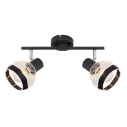 Luminosa Lighting Luminosa Griddy Twin Ceiling Spotlight Matt Black 2X E27 - thumbnail 3