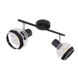 Luminosa Lighting Luminosa Griddy Twin Ceiling Spotlight Matt Black 2X E27 - thumbnail 2