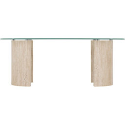 Seconique Modena Coffee Table - Clear Glass / Cream Marble Effect - thumbnail 3