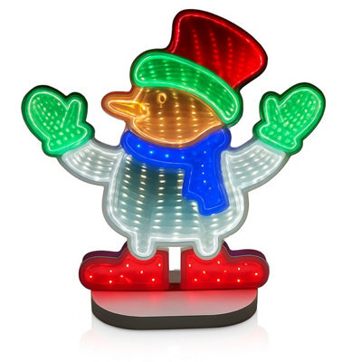 HSD Christmas Snowman 3D Infinity Led Window Light - 111 Leds, Usb Powered, 1M Wire, Indoor Decoration, W19.5Xh23 Cm (Ip20) - image 1