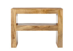 Elm Home And Garden Solid Light Wood Console Hall Telephone Table Small Slim H76 X W100 X D26Cm - thumbnail 2