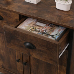Furniturehmd 2 Doors 2 Drawers Sideboard,buffet Table,cupboard,free Standing Cabinet Organizer, Metal Frame - thumbnail 4