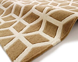 Beige Cream Handmade Geometric Rug For Living Room Dinning Room Utility Room-120Cm X 170Cm (3Ft. 11In. X 5Ft. 6In.) - thumbnail 4