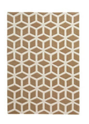 Beige Cream Handmade Geometric Rug For Living Room Dinning Room Utility Room-120Cm X 170Cm (3Ft. 11In. X 5Ft. 6In.) - thumbnail 2