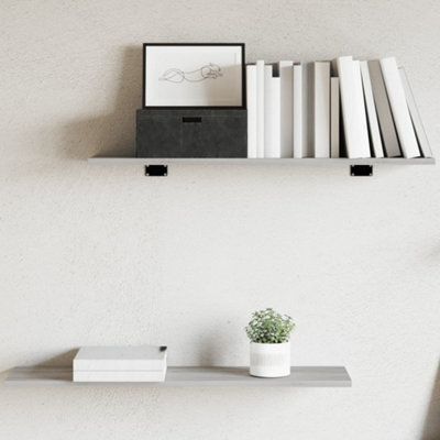 Berkfield Wall Shelves 4 Pcs Grey Sonoma 80X20X1.5 Cm Engineered Wood - image 1