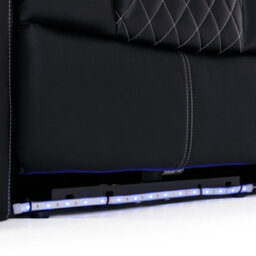 More4Homes Broadway 4 Seater Electric Recliner Cinema Sofa Usb Charging Led Base (Black W White Stitching) - thumbnail 6