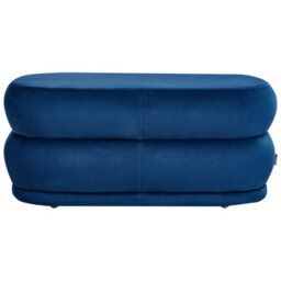 Beliani Upholstered Bench Ellendale Velvet Navy Blue - thumbnail 4