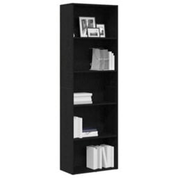 Berkfield Modern Bookcase Black Oak 60X30X189 Cm Engineered Wood - thumbnail 4