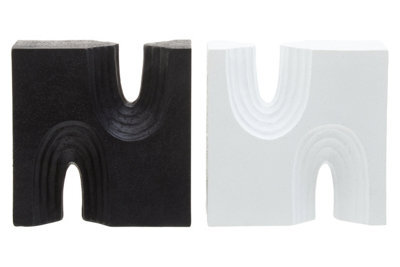 Premier Housewares Interiors By Premier Arched Design Set Of 2 Black And White Bookends, Contemporary Decor Bookends, Sturdy Bookends For Library - image 1