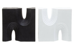 Premier Housewares Interiors By Premier Arched Design Set Of 2 Black And White Bookends, Contemporary Decor Bookends, Sturdy Bookends For Library