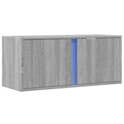 Berkfield Durable Tv Wall Cabinet With Led Lights Grey Sonoma 80X31X35 Cm - thumbnail 3