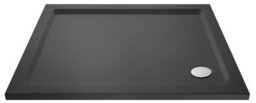 Hudson Reed Pearlstone Rectangular Slimline Textured Grey Slate Effect Shower Tray & Corner Waste, 1000 X 900mm X 40mm - thumbnail 2