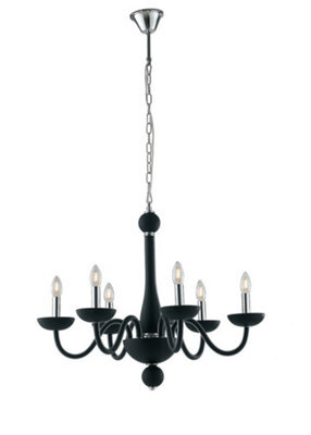 Luminosa Lighting Luminosa Alfiere 6 Light Chandeliers Black 74X59Cm - image 1