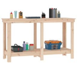 Vidaxl Work Bench 140X50X80 Cm Solid Wood Pine - thumbnail 4