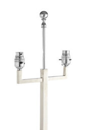 Orsina Modern Nickel Lamp Base With Black Marble Plinth, Contemporary Monochrome Lighting Base - thumbnail 4