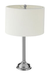 Orsina Modern Nickel Lamp Base With Black Marble Plinth, Contemporary Monochrome Lighting Base - thumbnail 2