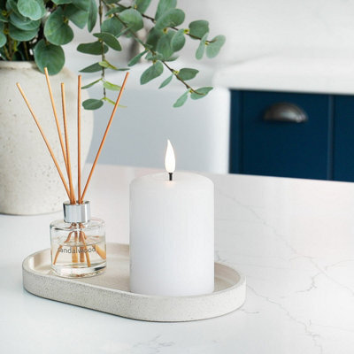 Festive Lights Ember™ Battery Signature White Candle, 10Cm - image 1