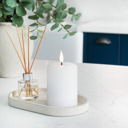 Festive Lights Ember™ Battery Signature White Candle, 10Cm - thumbnail 1