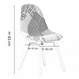 Life Interiors Patchwork Halo Round Dining Set With A White Round Dining Table And Set Of 2 Multicolored Fabric Dining Chairs - thumbnail 9