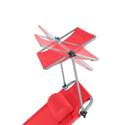 Sobuy Ogs48-R, Folding Chair Sun Lounger With Adjustable Sun Shade And Backrest, Red,w193Xd55.5Xh103 - thumbnail 7