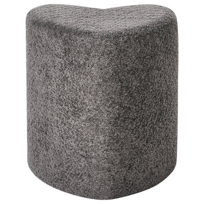 Wyld And Coco Chicnest Heart Shaped Pouffe Dark Grey Chenille Upholstered Seat - Compact Accent Stool - image 1