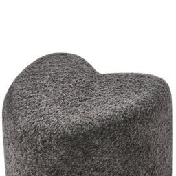 Wyld And Coco Chicnest Heart Shaped Pouffe Dark Grey Chenille Upholstered Seat - Compact Accent Stool - thumbnail 6