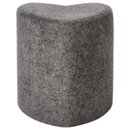 Wyld And Coco Chicnest Heart Shaped Pouffe Dark Grey Chenille Upholstered Seat - Compact Accent Stool - thumbnail 1