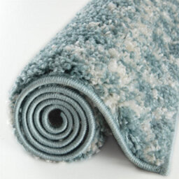 The Rugs Soft Moroccan Diamond Shaggy Rugs And Runners High Pile Duck Egg Blue And Ivory Living Room Kitchen Hallway 1050 - thumbnail 9