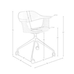 Angel Cerda Modern Swivel Office Chair In Light Grey Fabric With Black Pvc Backrest - thumbnail 7