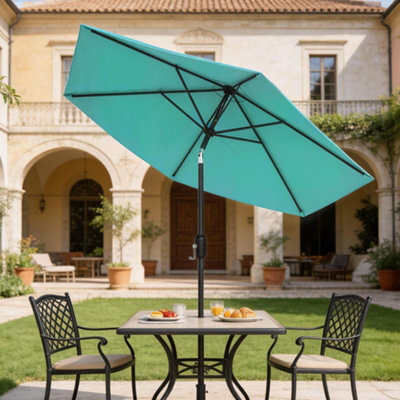 Outsunny 2.6M Garden Parasol Umbrella With Aluminium Pole, Tilt, Turquoise - image 1